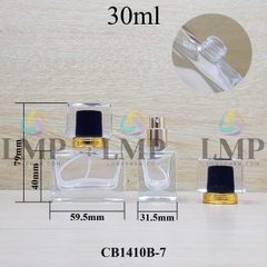 Chai nước hoa vuông nắp nhiều màu