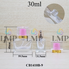 Chai nước hoa vuông nắp nhiều màu