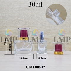 Chai nước hoa vuông nắp nhiều màu