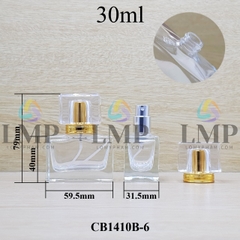 Chai nước hoa vuông nắp nhiều màu