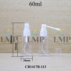 Chai PETG vai ngang đầu xịt mũi 360 độ