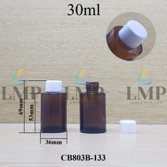 Chai thủy tinh nâu nắp vặn trơn