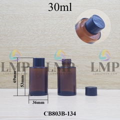 Chai thủy tinh nâu nắp vặn trơn