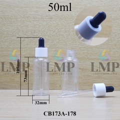 Chai vai tròn nắp bóp khoen nhựa trơn 50ml