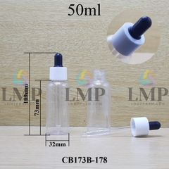 Chai vai tròn nắp bóp khoen nhựa trơn 50ml