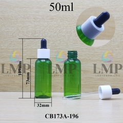 Chai vai tròn nắp bóp khoen nhựa trơn 50ml