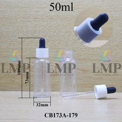 Chai vai tròn nắp bóp khoen nhựa trơn 50ml