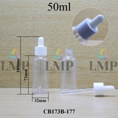 Chai vai tròn nắp bóp khoen nhựa trơn 50ml