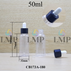 Chai vai tròn nắp bóp khoen nhựa trơn 50ml