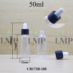 Chai vai tròn nắp bóp khoen nhựa trơn 50ml
