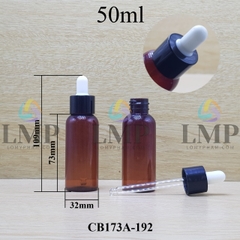 Chai vai tròn nắp bóp khoen nhựa trơn 50ml
