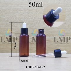 Chai vai tròn nắp bóp khoen nhựa trơn 50ml