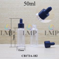 Chai vai tròn nắp bóp khoen nhựa trơn 50ml