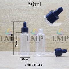 Chai vai tròn nắp bóp khoen nhựa trơn 50ml