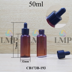 Chai vai tròn nắp bóp khoen nhựa trơn 50ml