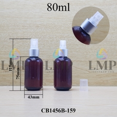 Chai vai tròn đầu phun sương xi 1 viền 80ml