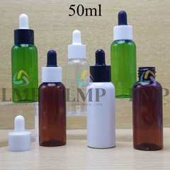 Chai vai tròn nắp bóp khoen nhựa trơn 50ml