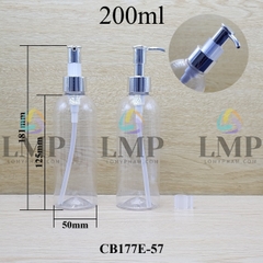 Chai 24g vai tròn vòi pump dài xi 200ml