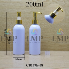 Chai 24g vai tròn vòi pump dài xi 200ml