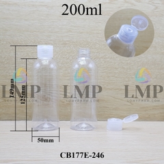 Chai 24g vai tròn nắp bật sọc 200ml