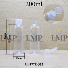 Chai 24g vai tròn nắp bật sọc 200ml