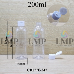 Chai 24g vai tròn nắp bật sọc 200ml