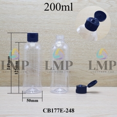 Chai 24g vai tròn nắp bật sọc 200ml