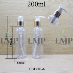 Chai 24g vai tròn vòi van xi 1 viền 200ml