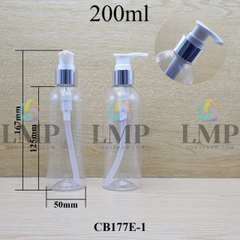 Chai 24g vai tròn vòi van xi KO viền 200ml