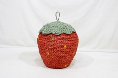 Artex Dong Thap, Natural Straw Strawberry Basket – Handwoven Water Hyacinth Decor from Vietnam-SD10774A-1MC