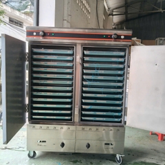 JINYUE - Tủ Nấu Cơm 2 Chức Năng 24 Khay (Điện+Gas)(Có đồng hồ)