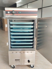 JINYUE - Tủ Nấu Cơm 2 Chức Năng 8 Khay (Điện+Gas)(Có đồng hồ)