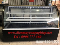 SNOW - Tủ Kính Cong Đen 3 Tầng 1800mm