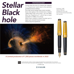 BÚT MÁY SAILOR PG STANDARD FOUNTAIN 'STELLAR BLACK HOLE'PEN 11-8682