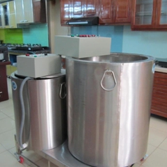 Bộ 2 nồi phở thanh nhiệt đặt trên bàn có bánh xe di chuyển (80lit - 50lit)