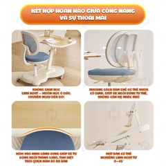 Bộ bàn học liền ghế chống gù T74
