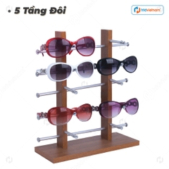 Giá trưng bày mắt kính bằng gỗ để bàn - Tầng đôi