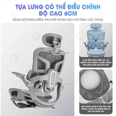 Ghế Văn Phòng Ergonomic 621 – Thiết Kế Tựa Lưng Chia Khối, Ngồi Chuẩn Tư Thế