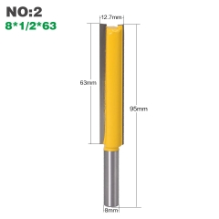 Bộ 3 mũi phay thẳng cốt 8mm
