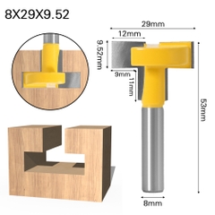 Mũi phay, dao phay cắt rãnh thẳng chữ T kích thước cốt 8mm, 9.52mm, 12.7mm