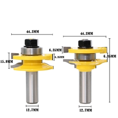 Bộ 3 mũi phay, dao phay gỗ khoét lỗ, cắt lỗ mộng Cốt 12.7mm