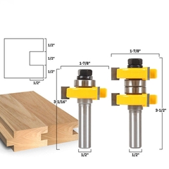 Bộ 2 mũi phay, dao phay cắt rãnh chữ T 3 lưỡi cốt 12.7mm