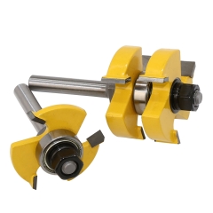 Bộ 2 mũi phay gỗ cắt rãnh chữ T loại 3 răng cốt 6.35mm, 8mm