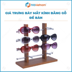 Giá trưng bày mắt kính bằng gỗ để bàn - Tầng đôi