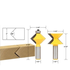 Bộ 2 Mũi phay gỗ ghép mộng 90 độ | ghép ván thẳng