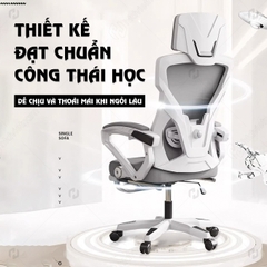 Ghế văn phòng ngả lưng HTD V2 - Ghế xoay công thái học, có gác chân, tựa đầu 3D cao cấp
