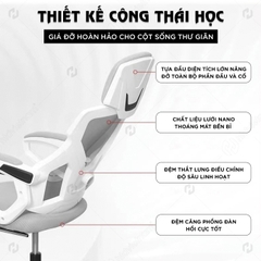 Ghế văn phòng ngả lưng HTD V2 - Ghế xoay công thái học, có gác chân, tựa đầu 3D cao cấp