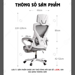 Ghế văn phòng ngả lưng HTD V2 - Ghế xoay công thái học, có gác chân, tựa đầu 3D cao cấp
