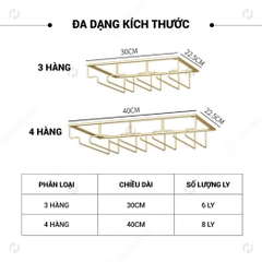Giá treo rượu kèm treo ly HB-091