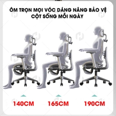 Ghế Làm Việc LS900 – Lưng Lưới, Tựa Đầu, Tay 3D, Chống Đau Lưng, Chống Mỏi Vai